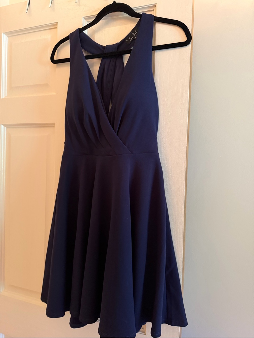 Trixxi Navy Cross-Front Dress
